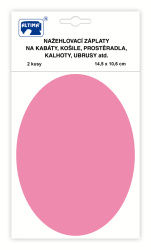 Nažehlovací záplaty jednobarevné ovály - světle růžová